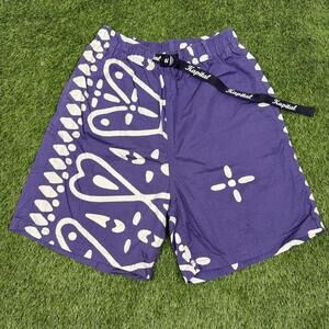 Kapital Purple Bandana Print Shorts